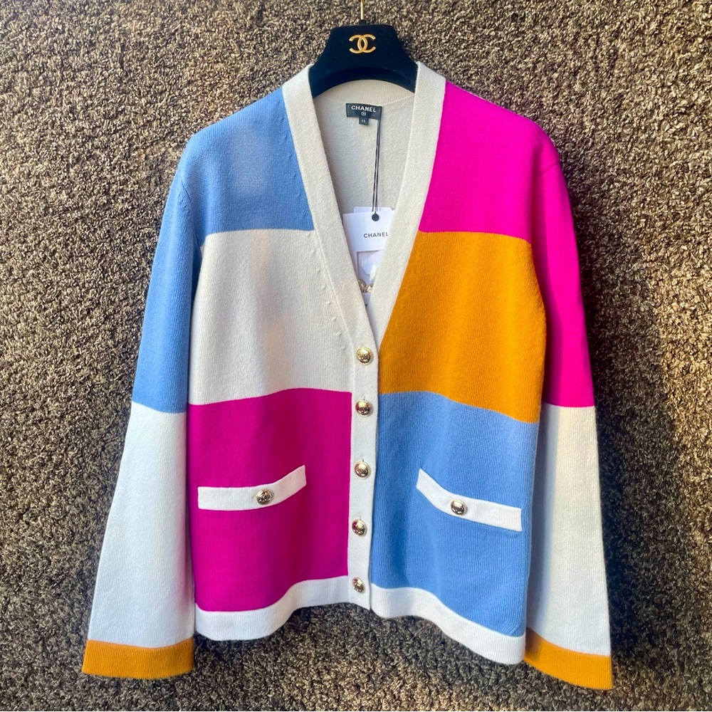 CHANEL 20K Cashmere Cardigan 46 / S-M NWT